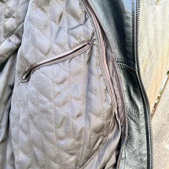 *UNIK | Biker Motorcycle Riding Leather Dark Brown Jacket Size 44 - Picture 6 of 16